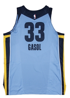 2017 Marc Gasol Game Used Memphis Grizzlies Alternate Jersey Used on 11/26/17 (MeiGray)